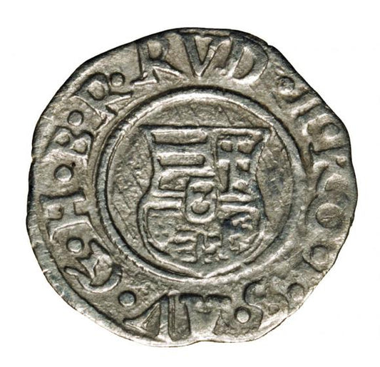 Denar 1595 Rudolf II Habsburg Węgry Kremnica