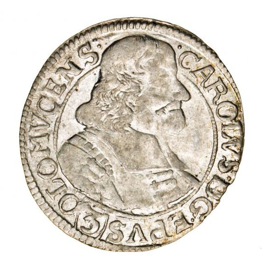 3 krajcary 1670 Karol II Lichtenstein Ołomuniec
