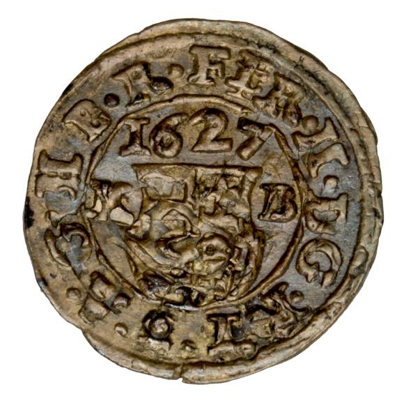 Denar 1627 Ferdynand II Habsburg Węgry Kremnica