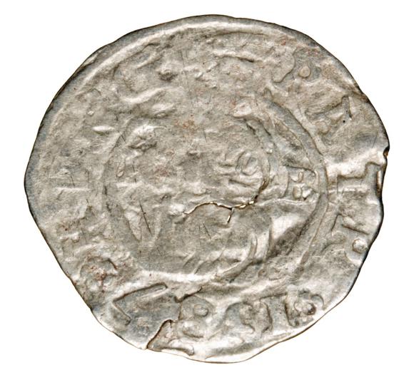 Denar 1587 Rudolf II Habsburg Węgry Kremnica