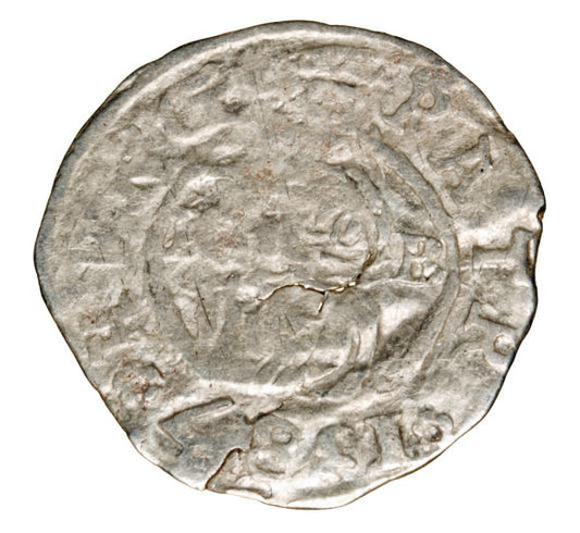 Denar 1587 Rudolf II Habsburg Węgry Kremnica