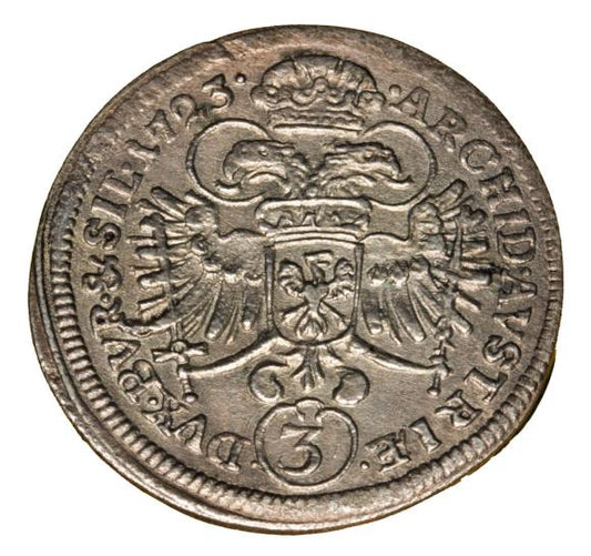 3 krajcary 1723 Karol VI Habsburg Śląsk Wrocław
