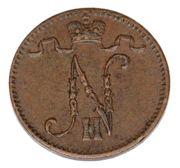 1 penni 1905 Mikołaj II Romanow Finlandia okupacja rosyjska Helsinki