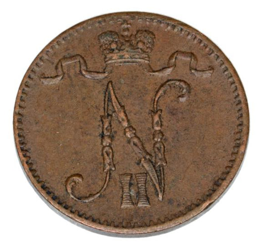 1 penni 1905 Mikołaj II Romanow Finlandia okupacja rosyjska Helsinki