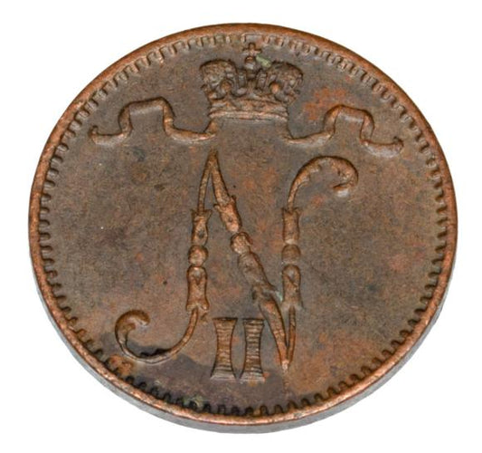 1 penni 1911 Mikołaj II Romanow Finlandia okupacja rosyjska Helsinki