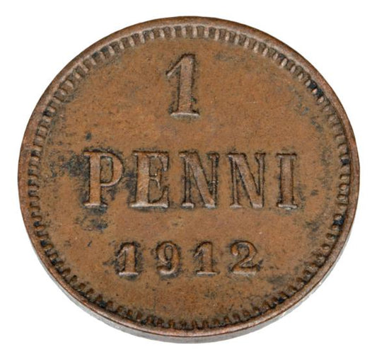 1 penni 1912 Mikołaj II Romanow Finlandia okupacja rosyjska Helsinki