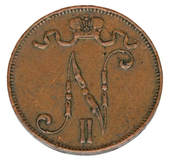 5 pennia 1905 Mikołaj II Romanow Finlandia okupacja rosyjska Helsinki