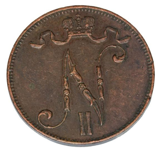 5 pennia 1911 Mikołaj II Romanow Finlandia okupacja rosyjska Helsinki