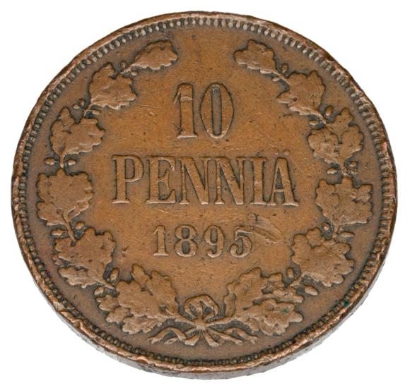 10 pennia 1895 Mikołaj II Romanow Finlandia okupacja rosyjska Helsinki