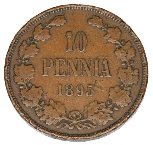 10 pennia 1895 Mikołaj II Romanow Finlandia okupacja rosyjska Helsinki