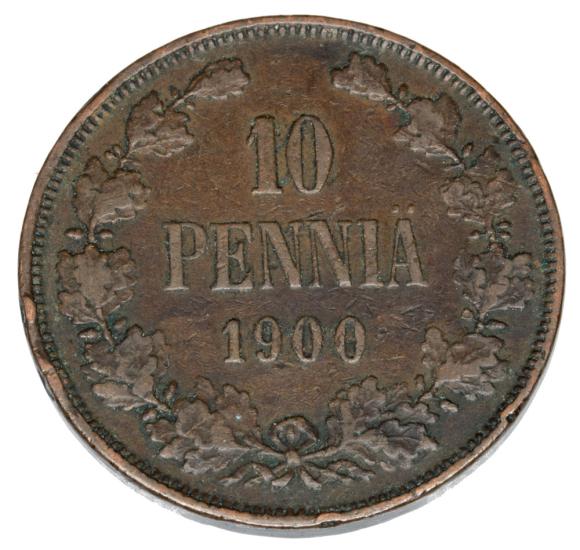 10 pennia 1900 Mikołaj II Romanow Finlandia okupacja rosyjska Helsinki