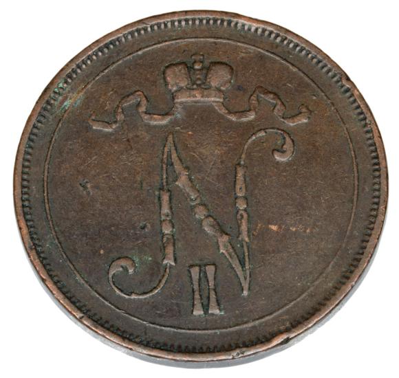 10 pennia 1900 Mikołaj II Romanow Finlandia okupacja rosyjska Helsinki