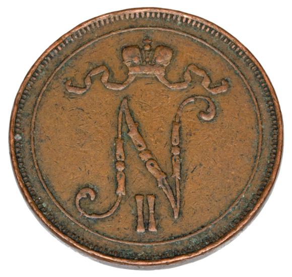 10 pennia 1909 Mikołaj II Romanow Finlandia okupacja rosyjska Helsinki