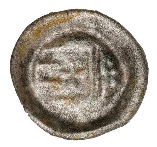 Brakteat Strzałów Stralsund proporzec i krzyż