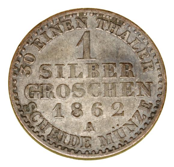 1 grosz srebrny 1862 Wilhelm I Hohenzollern Prusy Berlin