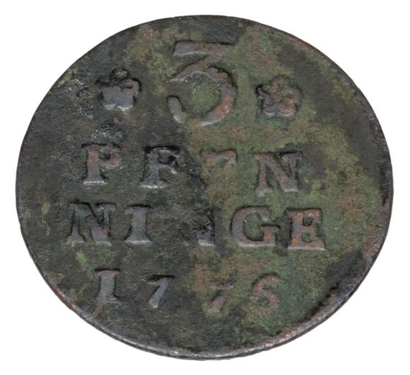 3 fenigi 1776 Pomorze Zachodnie Strzałów / Stralsund