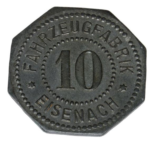 10 fenigów Eisenach fabryka pojazdów