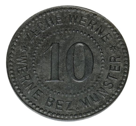 10 fenigów Munster Zeche Werne / Werne Bez. Munster
