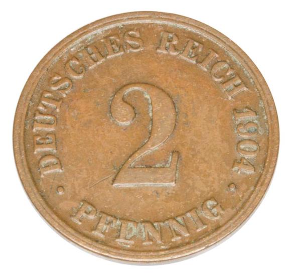 2 fenigi 1904 Wilhelm II Hohenzollern Niemcy Monachium D