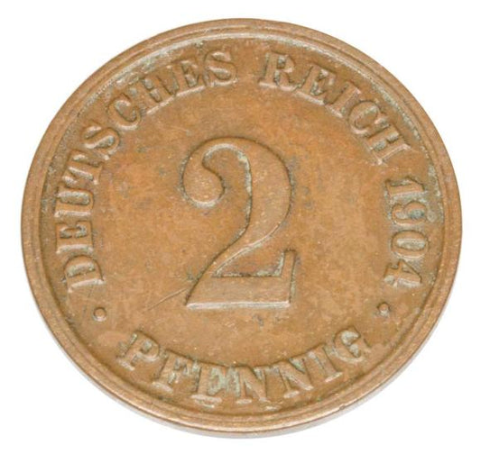 2 fenigi 1904 Wilhelm II Hohenzollern Niemcy Monachium D