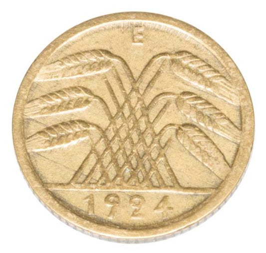 5 reichspfennig 1924 Niemcy Muldenhutten E