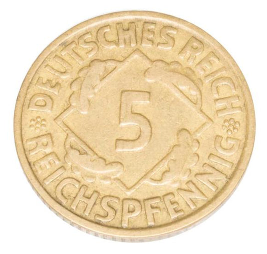 5 reichspfennig 1925 Niemcy Karlsruhe G