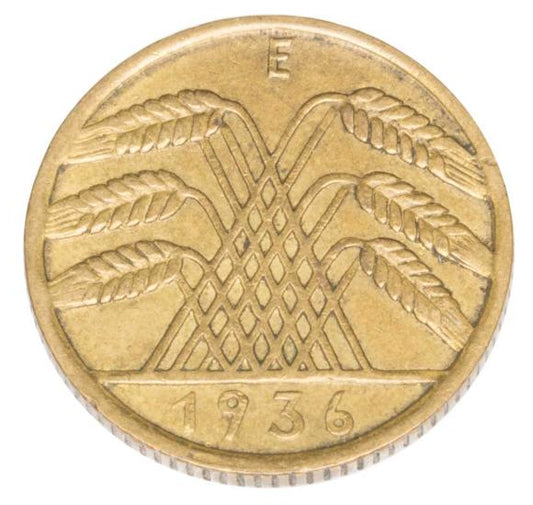 10 reichspfennig 1936 Niemcy Muldenhutten E