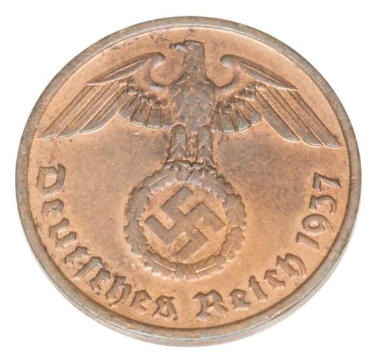 2 reichspfennig 1937 Niemcy Stuttgart F