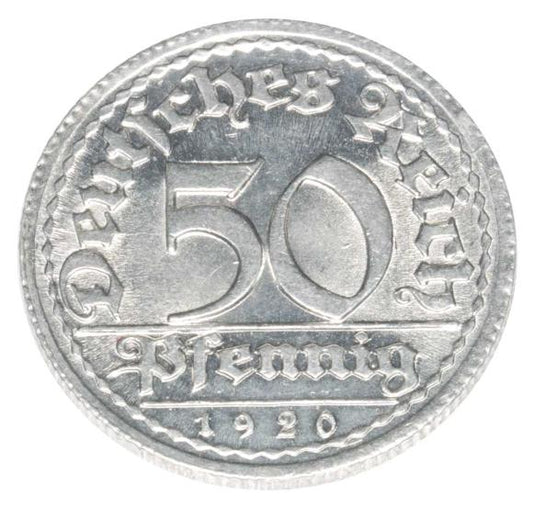50 fenigów 1920 Niemcy Muldenhutten E