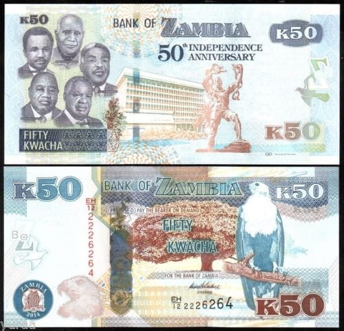 Zambia 50 kwacha Prezydenci 2014 P-55