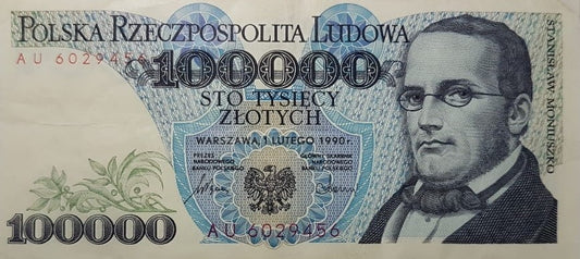 PRL 100000 zł Stanisław Moniuszko 1990 P-154a  AU
