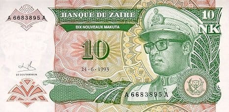 Zair 10 Nowa makuta Kwiaty 1993 P-49