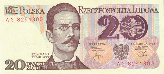 PRL 20 zł Romuald Traugutt 1982 seria AS P-149a