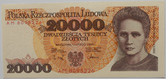 PRL 20000 zł Maria Skłodowska 1989 P-152a.2  AM
