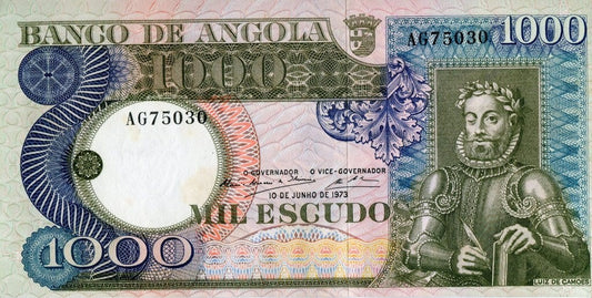 Angola 1000 escudo Wodospad 1973 P-108
