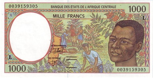 Gabon 1000 franków zbiory owoców 2000 P-402Lg