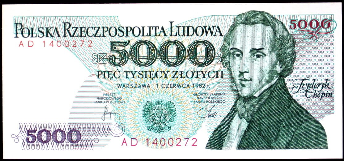 PRL 5000 zł Fryderyk Chopin 1982 P-150a AS