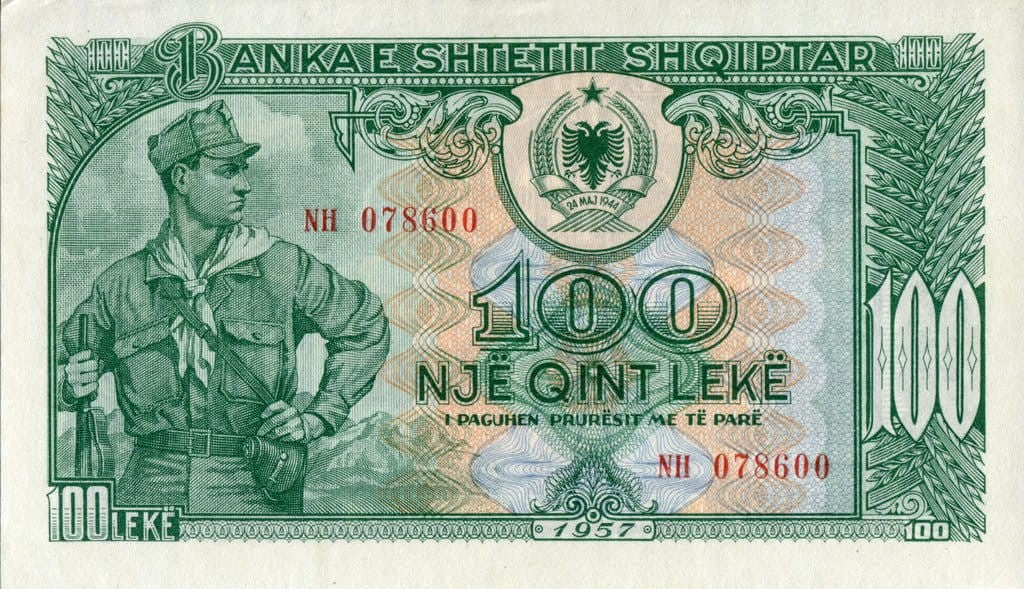 Albania 100 leke żołnierz 1957 P-30a