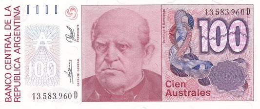 Argentyna 100 australes Sarmiento 1989 P-327c