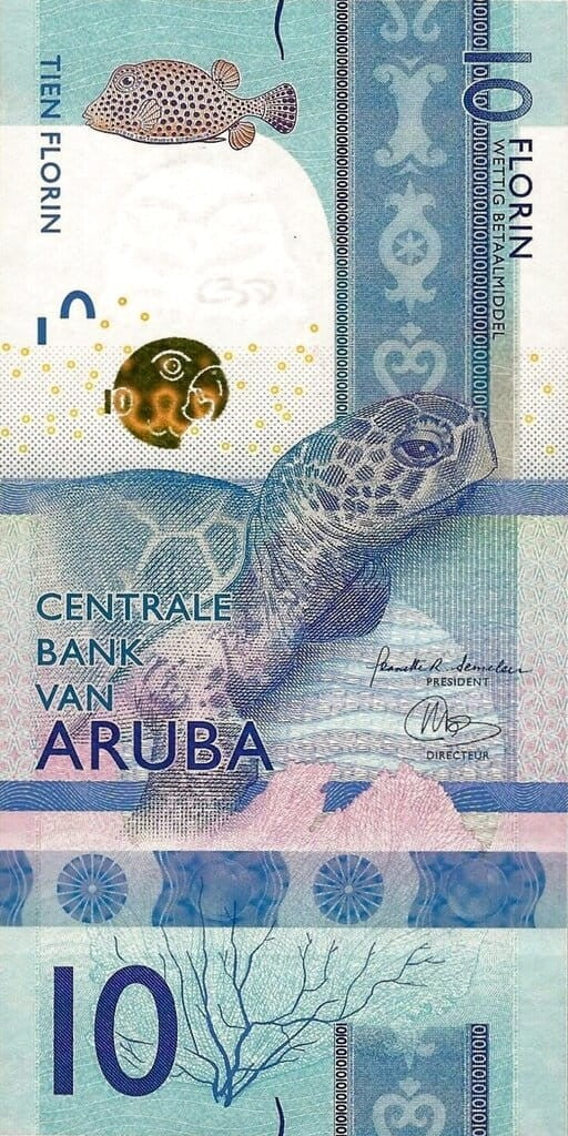 Aruba 10 florenów Żółw 2019 P-21