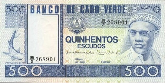 Cabo Verde 500 Escudos Zatoka i rekin 1977 P-55