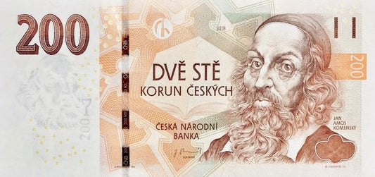 Czechy 200 koron Komensky 2018 P-19f