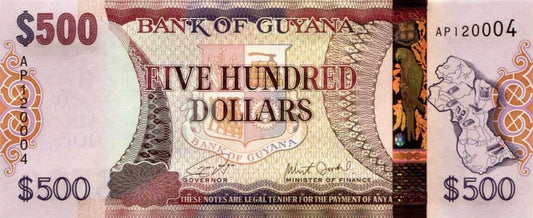 Gujana 500 dolarów  Parlament 2018 P-37b