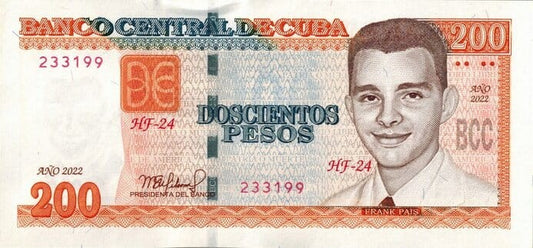 Kuba 200 Peso Frank Pais 2022 P-130f