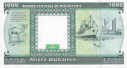 Mauretania 1000 Ouguiya Statek 1989 P-3e