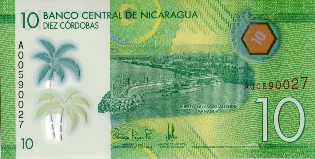 Nikaragua 10 kordobas tancerka 2014 P-209