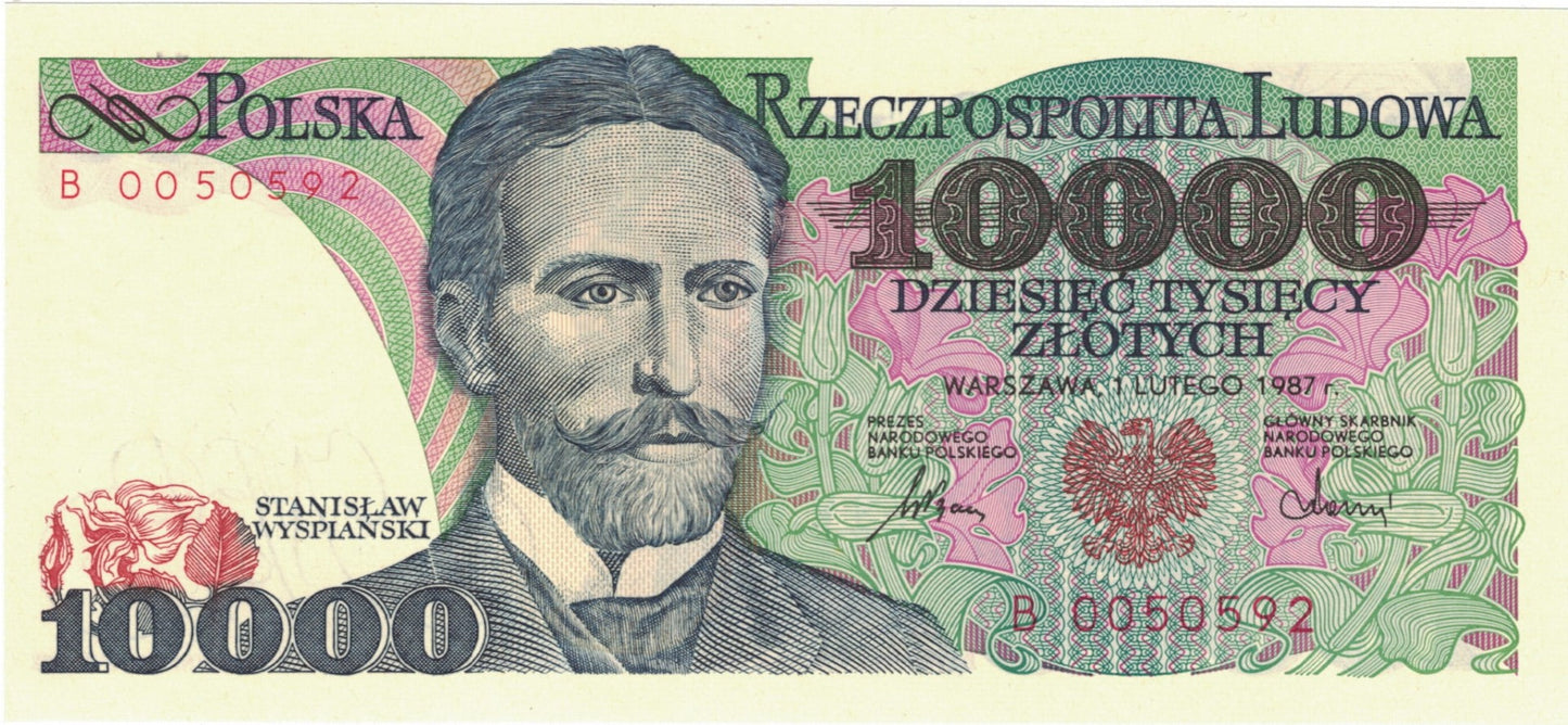 PRL 10 000 zł Stanisław Wyspiański 1987 P-151a B