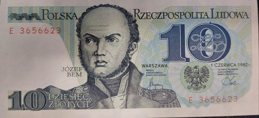 PRL 10 zł Józef Bem 1982 P-148a E