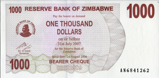 Zimbabwe 1000 $ Krajobraz 2006 P-44