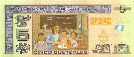 Gwatemala 5 Quetzali Generał Barrios 2020 P-122Ad